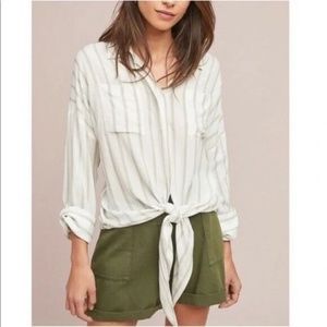 COPY - Anthropologie Maeve Striped Button Down & Tie Front